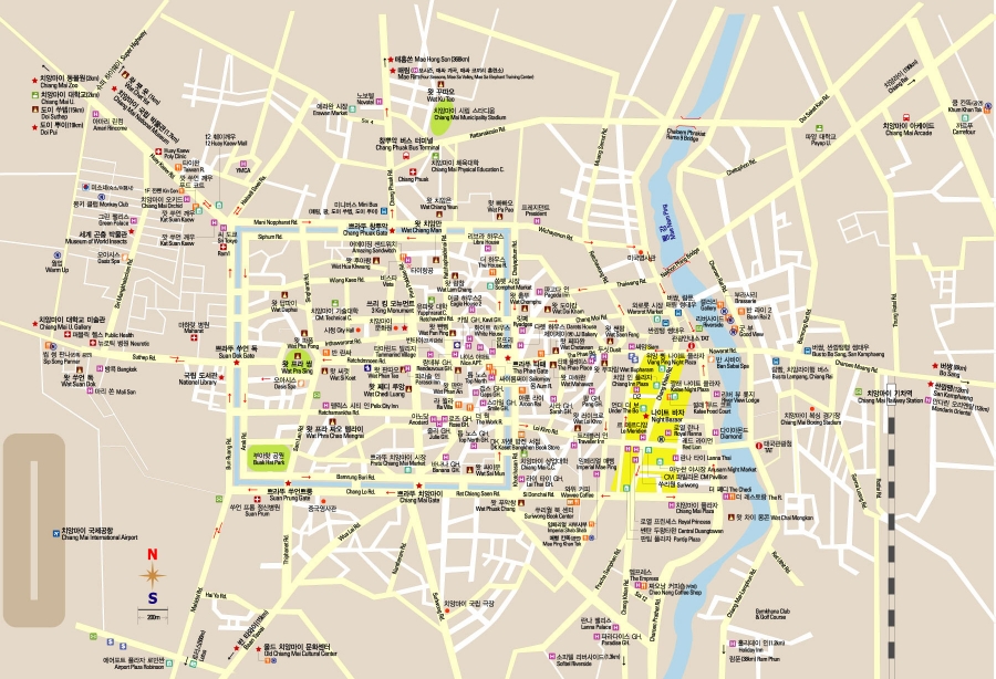 치앙마이 한글 전체 지도